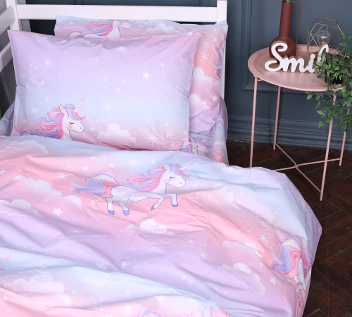 Наволочка Бязь 17-0790 Единорог на радуге