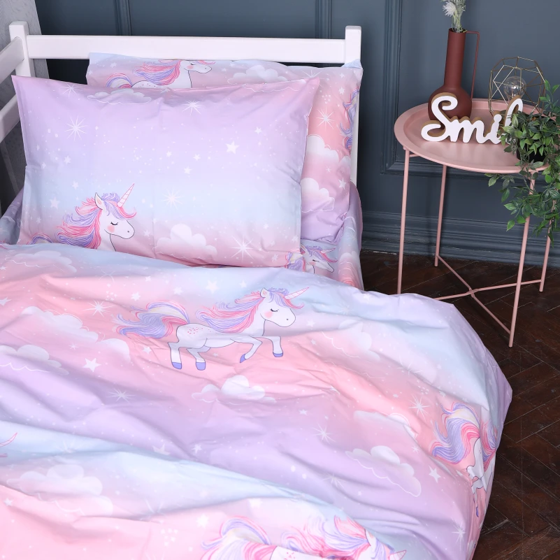 Наволочка Бязь 17-0790 Єдиноріг на веселці