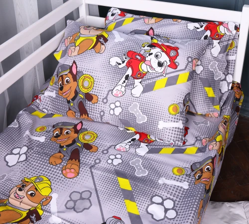 Дитяча постільна білизна Бязь Kids Time 17-0781 Paw Patrol gray - 2
