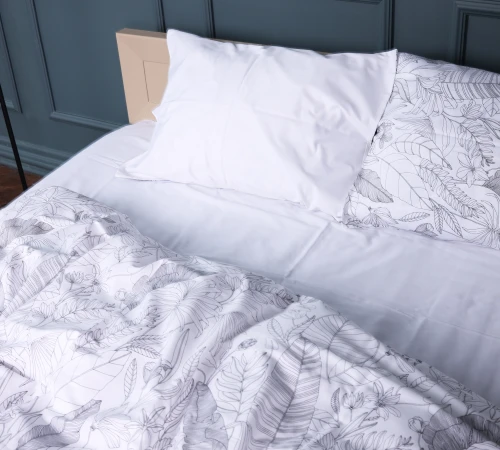Наволочка Сатин STANDART 22-1427 Leafsong white - 2