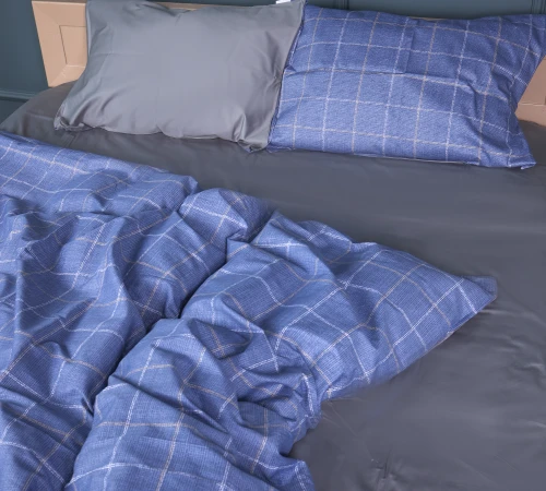 Простирадло Сатин STANDART 22-1434 Graphite Check - 2