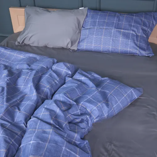 Простирадло Сатин STANDART 22-1434 Graphite Check - 2