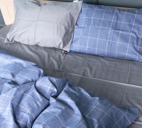 Наволочка Сатин STANDART 22-1434 Graphite Check - 2