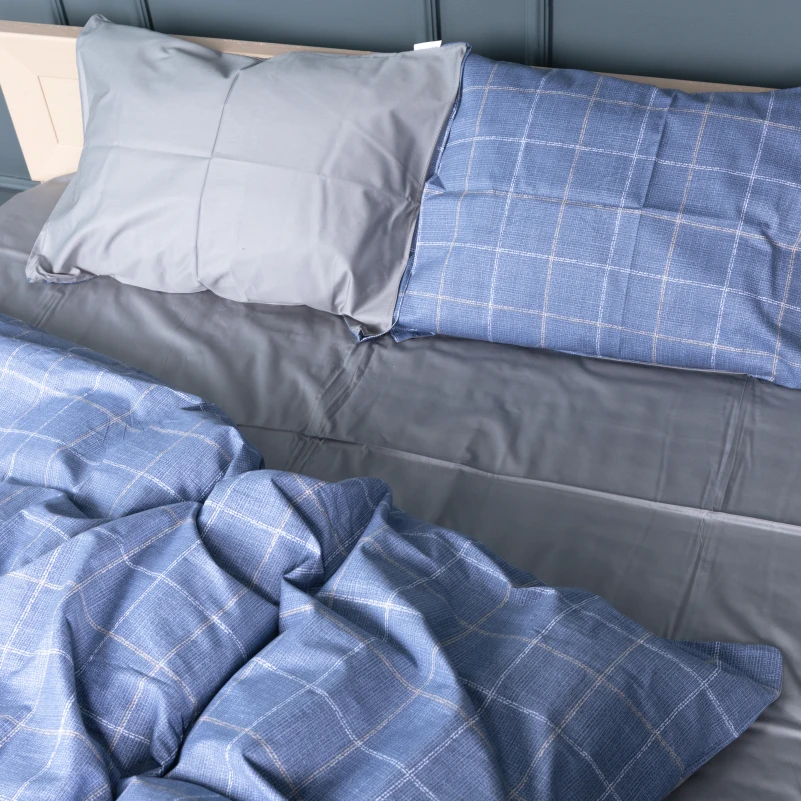 Наволочка Сатин STANDART 22-1434 Graphite Check - 1