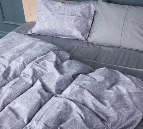 Простирадло Сатин STANDART 22-1428 Leafsong gray - 2