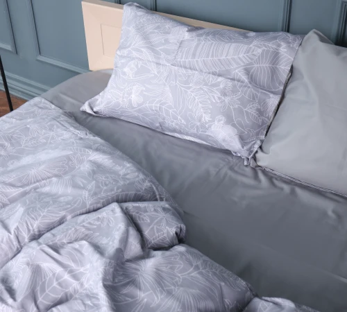 Простирадло Сатин STANDART 22-1428 Leafsong gray