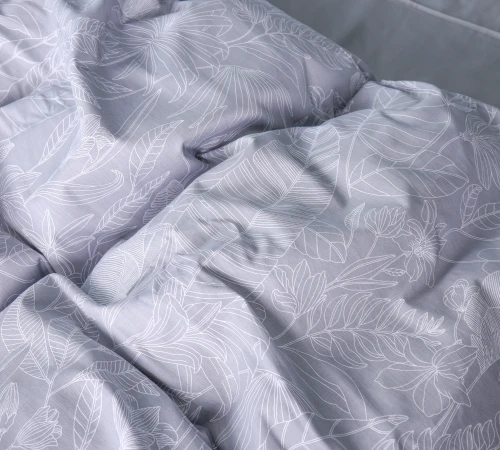 Комплект постельного белья Сатин STANDART 22-1428 Leafsong gray - 2
