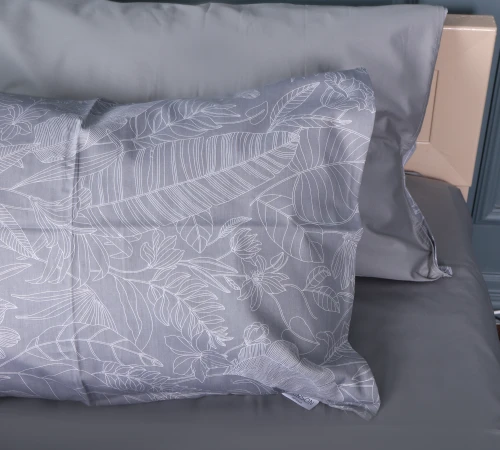 Наволочка Сатин STANDART 22-1428 Leafsong gray