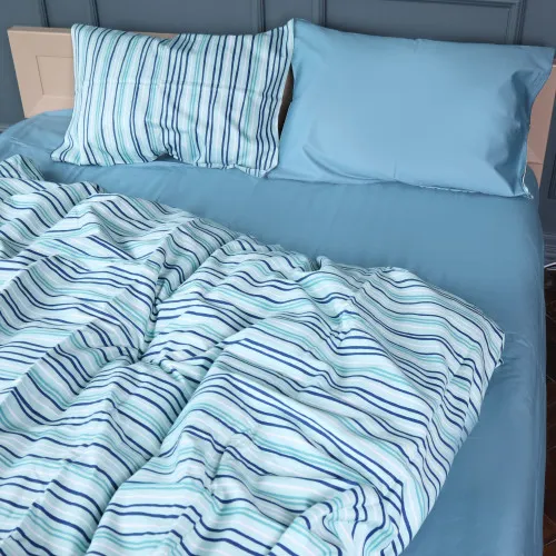 Комплект постельного белья Сатин STANDART 22-1432 Wave Freshnessl