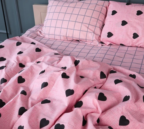 Наволочка Бязь 17-0839 Hearts & Grid - 2