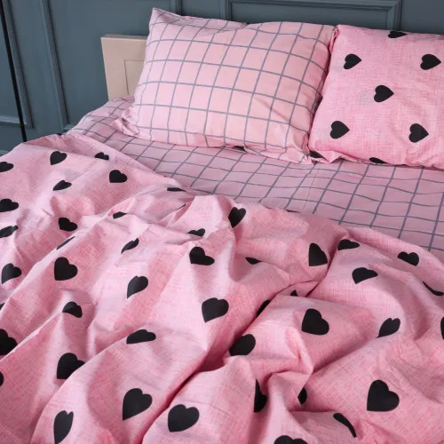 Наволочка Бязь 17-0839 Hearts & Grid - 2