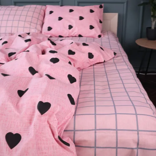 Пододеяльник Бязь 17-0839 Hearts & Grid - 2