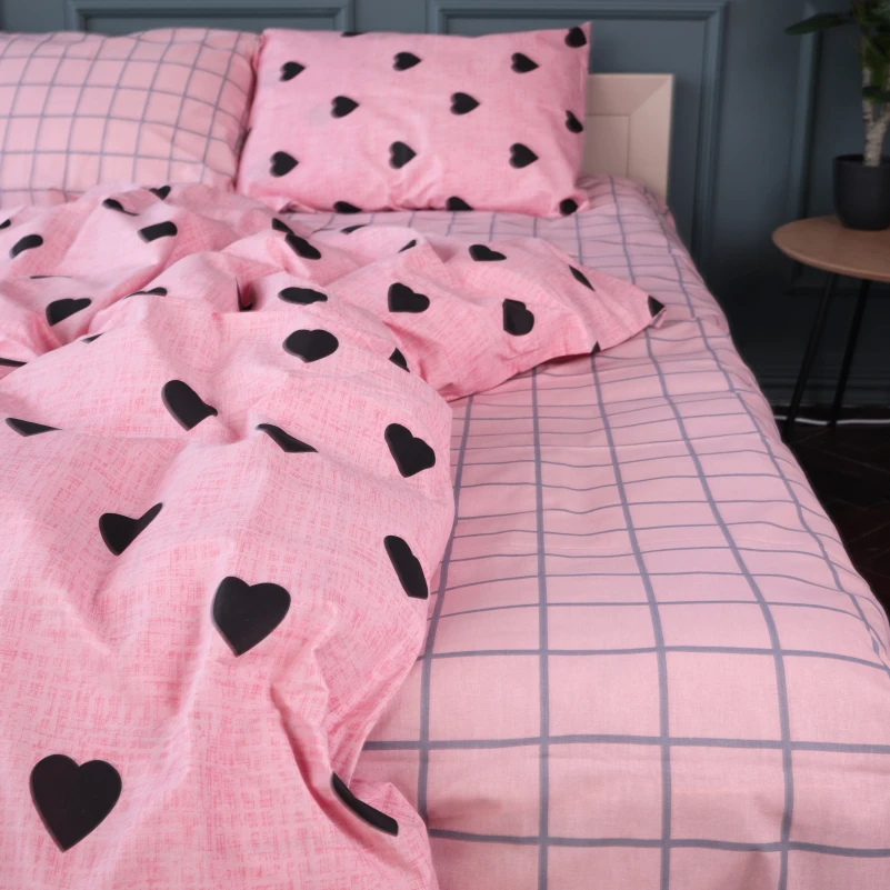 Підковдра Бязь 17-0839 Hearts & Grid - 1