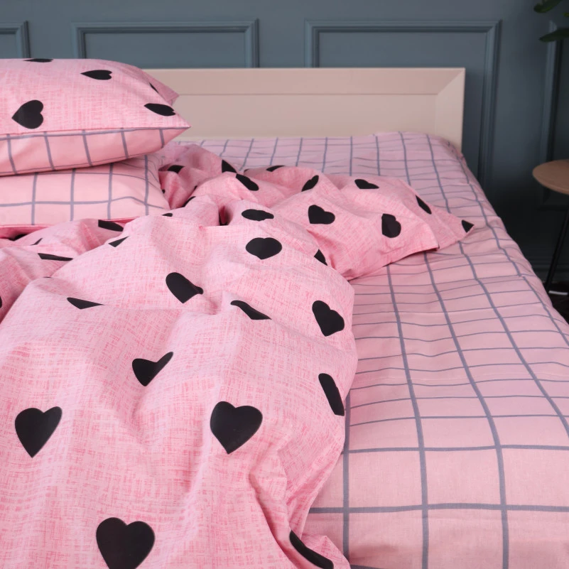 Комплект постільної білизни Бязь 17-0839 Hearts & Grid - 3