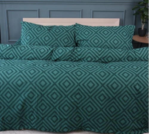 Простирадло MirSon Ranforce Elite 17-0622 Geometry Emerald - 2