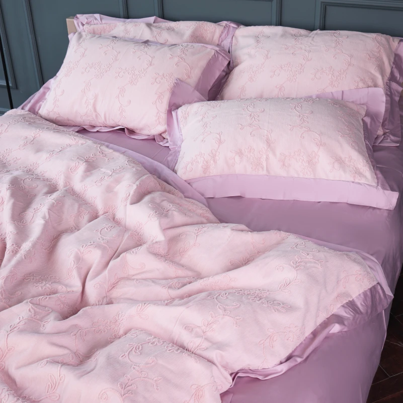 Комплект постільної білизни Сатин ELIT з вишивкою "Warm sun" - 4