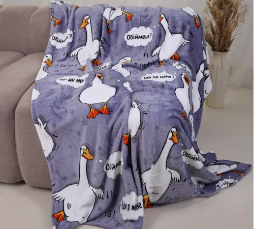 Плед М "Tiny Comfort" Geese gray
