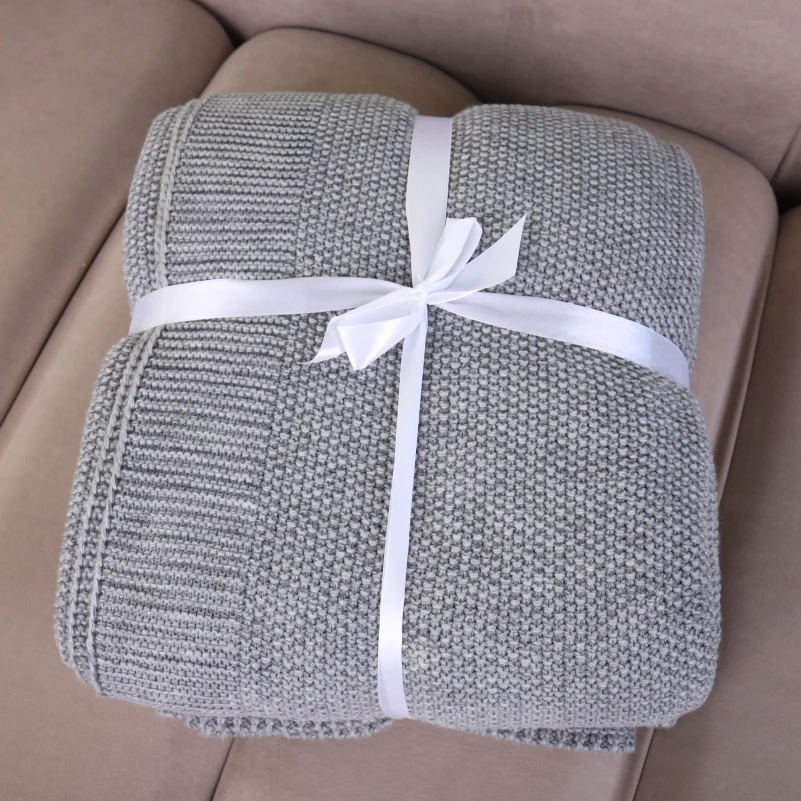 Плед вязаный Б "Corn gray" - 6