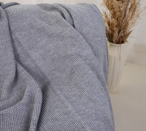 Плед вязаный Б "Corn gray" - 2