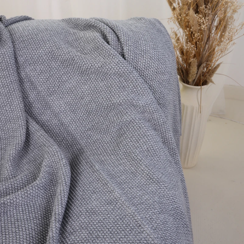 Плед вязаный Б "Corn gray" - 1