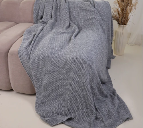 Плед вязаный Б "Corn gray"