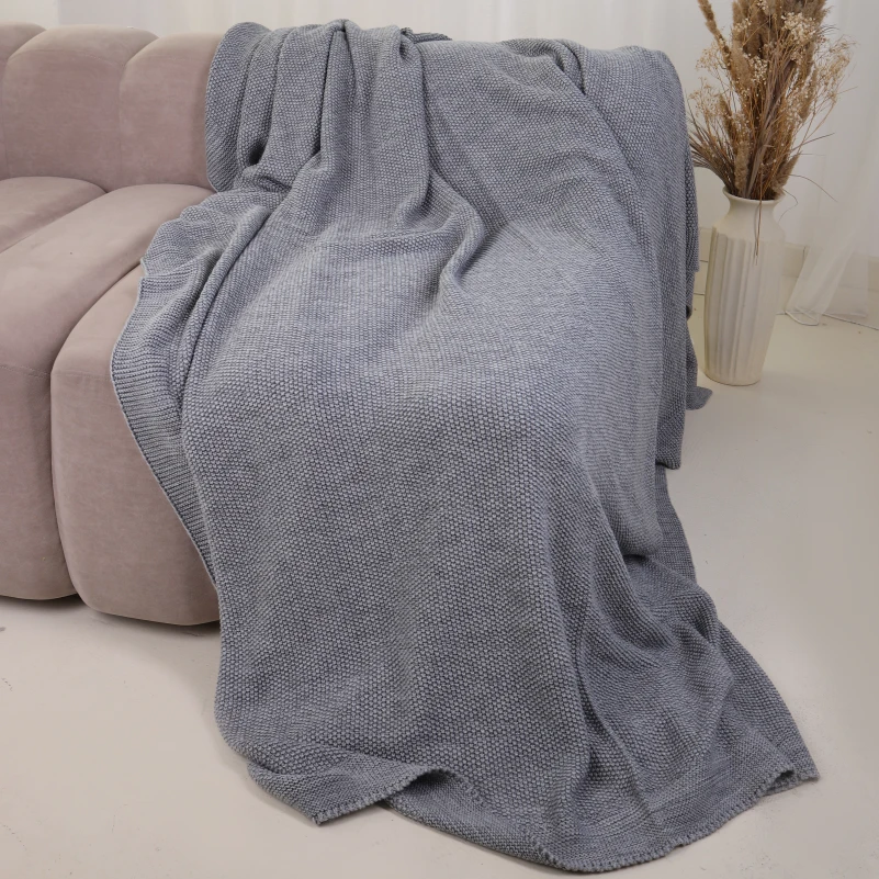 Плед вязаный Б "Corn gray"