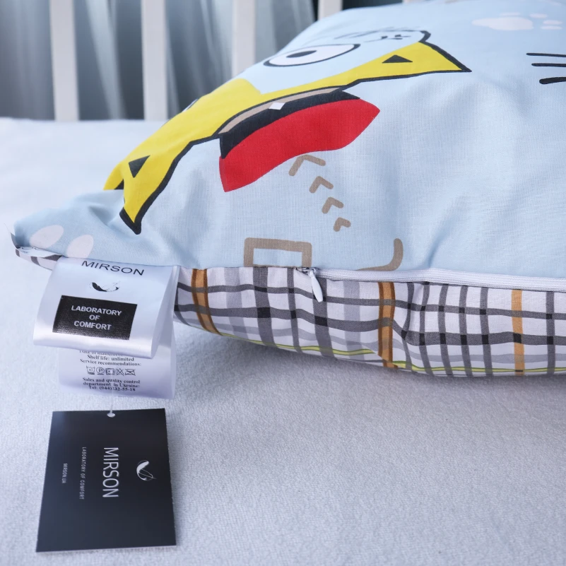 Подушка антиаллергенная №3806 Kids Time 18-0007 Cool Cat EcoSilk бязь (низкая) - 3