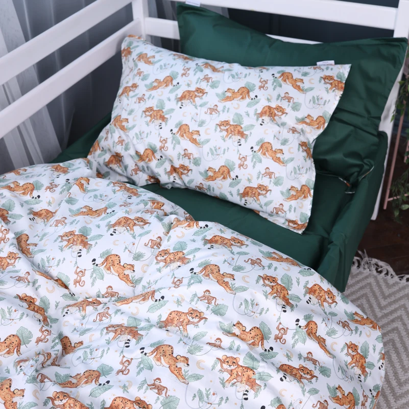 Простирадло Сатин Kids Time 22-1420 Little Jungle Friends - 2