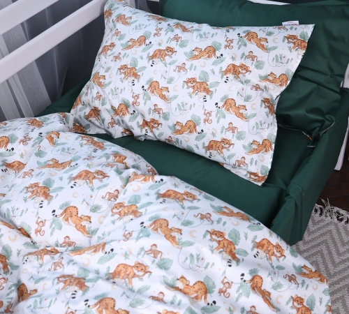 Комплект постільної білизни Сатин Kids Time 22-1420 Little Jungle Friends - 2