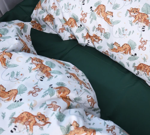 Простынь Сатин Kids Time 22-1420 Little Jungle Friends - 2