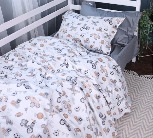 Комплект постільної білизни Сатин Kids Time 22-1417 Retro Boys' World