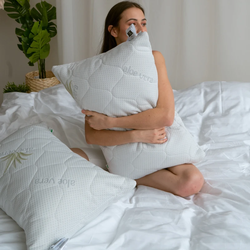 Подушка антиалергенная №808 "Alberto" EcoSilk Hand Made (упругая) - 12