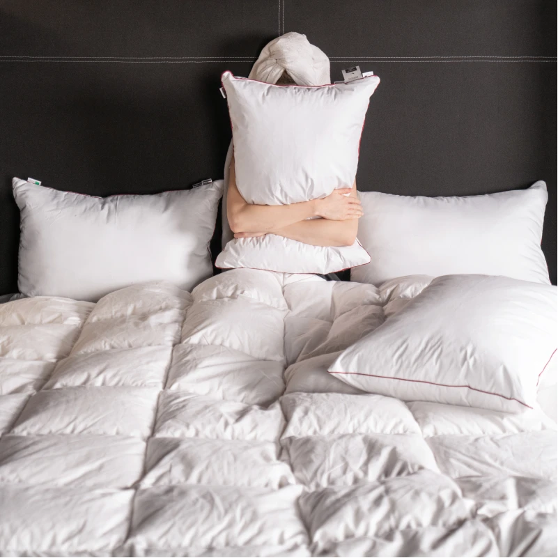 Подушка пуховая Raffaello №101 90% серый пух Standart / 10% перо тик (средняя) - 9