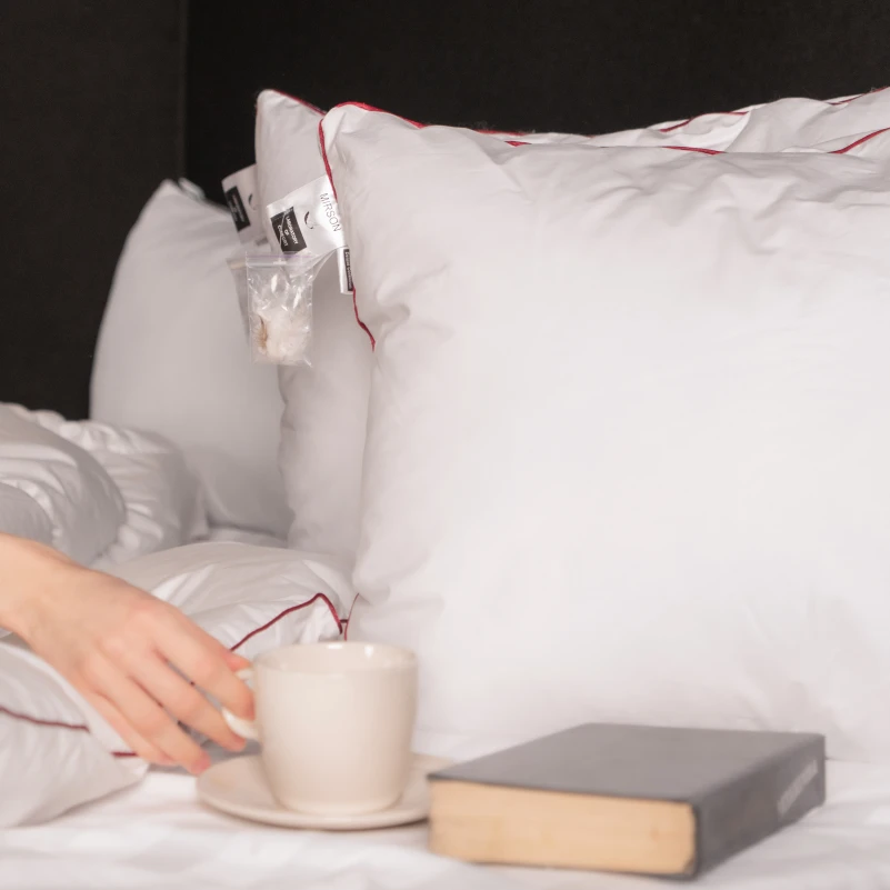 Подушка пуховая Raffaello №101 90% серый пух Standart / 10% перо тик (средняя) - 13