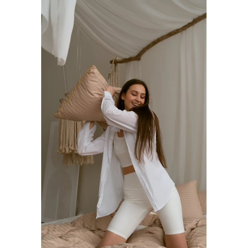 Подушка пухова Extra Premium Carmela №104 90% сірий пух Premium сатин (середня) - 17