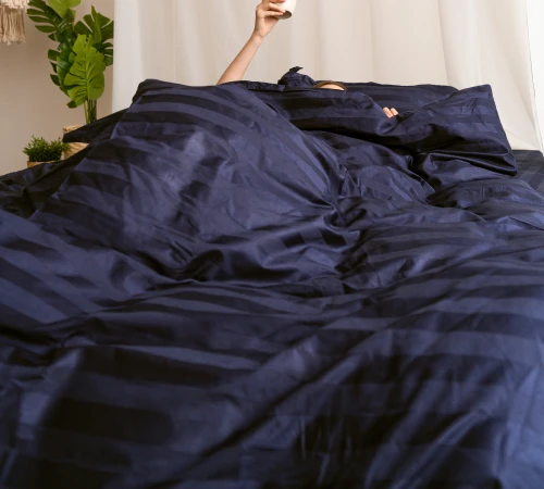 Простынь на резинке (САТИН ЖАККАРД) Blue sea - высота 25 см (детские 10 см) - 2