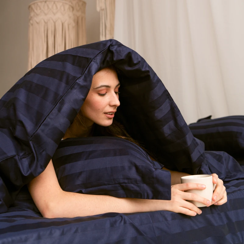 Простынь на резинке (САТИН ЖАККАРД) Blue sea - высота 25 см (детские 10 см) - 12