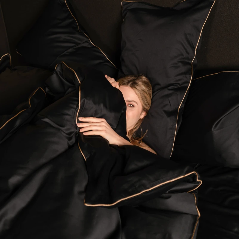 Комплект постільної білизни Сатин ELIT Black Pearl Corner - 8