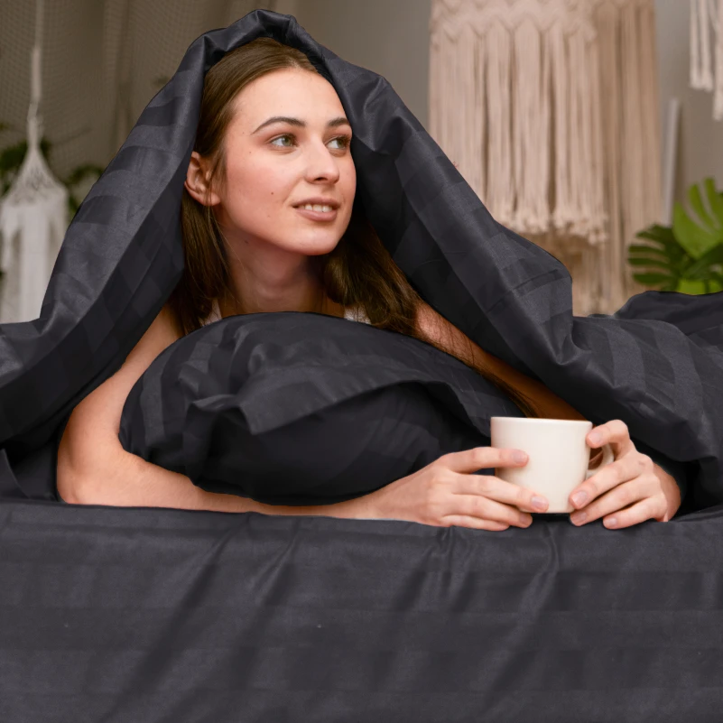 Комплект постільної білизни Сатин ELIT "Graphite" - 10