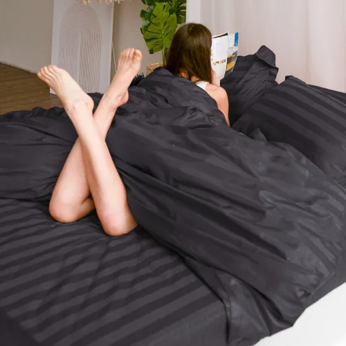 Простынь на резинке (САТИН ЖАККАРД) Graphite - высота 25 см (детские 10 см) - 2