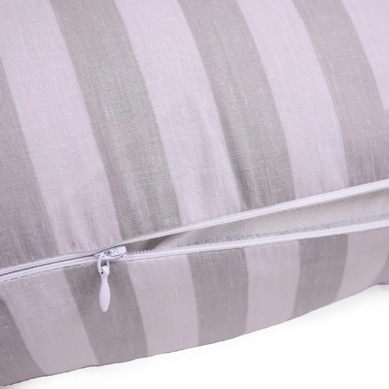 Подушка для беременных и отдыха Г-образная №5004 Color Line 17-0600 Stripe White Gray EcoSilk бязь - 6