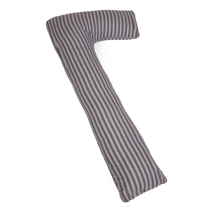 Подушка для беременных и отдыха Г-образная №5001 Color Line 17-0601 Stripe Gray EcoSilk бязь - 5