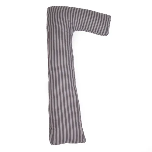 Подушка для беременных и отдыха Г-образная №5001 Color Line 17-0601 Stripe Gray EcoSilk бязь