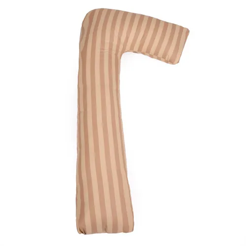 Подушка для беременных и отдыха Г-образная №5005 Color Line 17-0602 Stripe Creamy EcoSilk бязь
