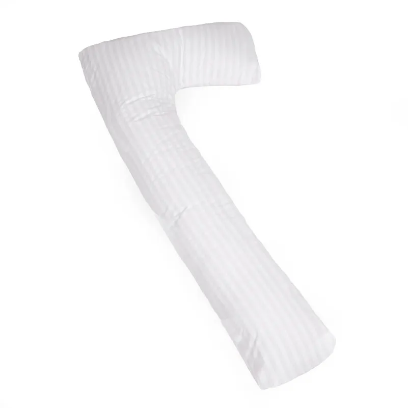 Подушка для беременных и отдыха Г-образная №5003 Color Line 17-0605 Stripe White EcoSilk бязь - 5