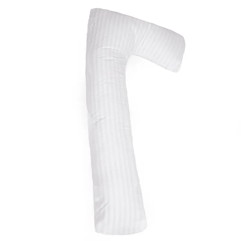 Подушка для беременных и отдыха Г-образная №5003 Color Line 17-0605 Stripe White EcoSilk бязь
