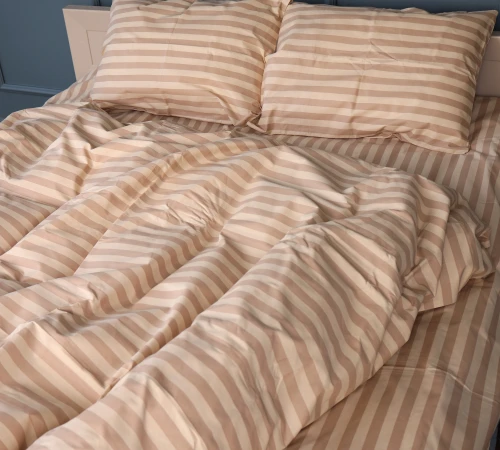 Підковдра Бязь 17-0610 Stripe Light Brown - 2