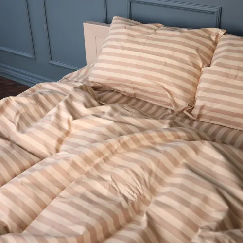 Постільна білизна Бязь 17-0610 Stripe Light Brown - 3