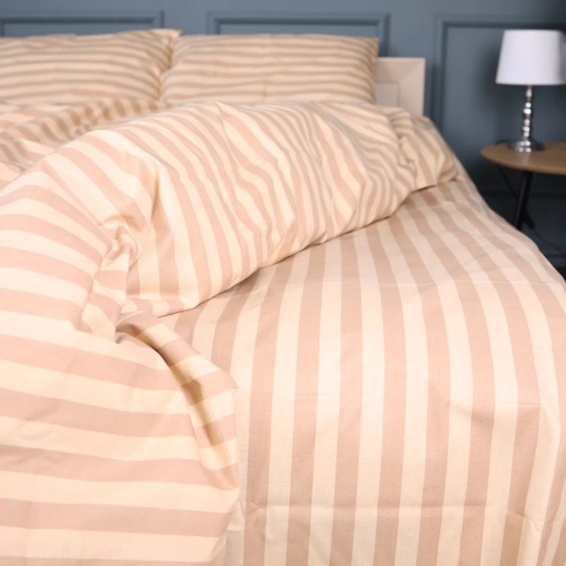 Постільна білизна Бязь 17-0610 Stripe Light Brown - 5