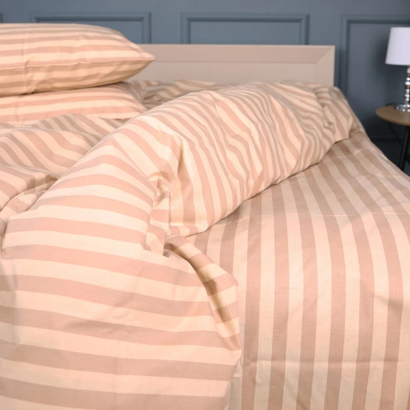 Комплект постільної білизни MirSon Ranforce Elite 17-0610 Stripe Light Brown - 5